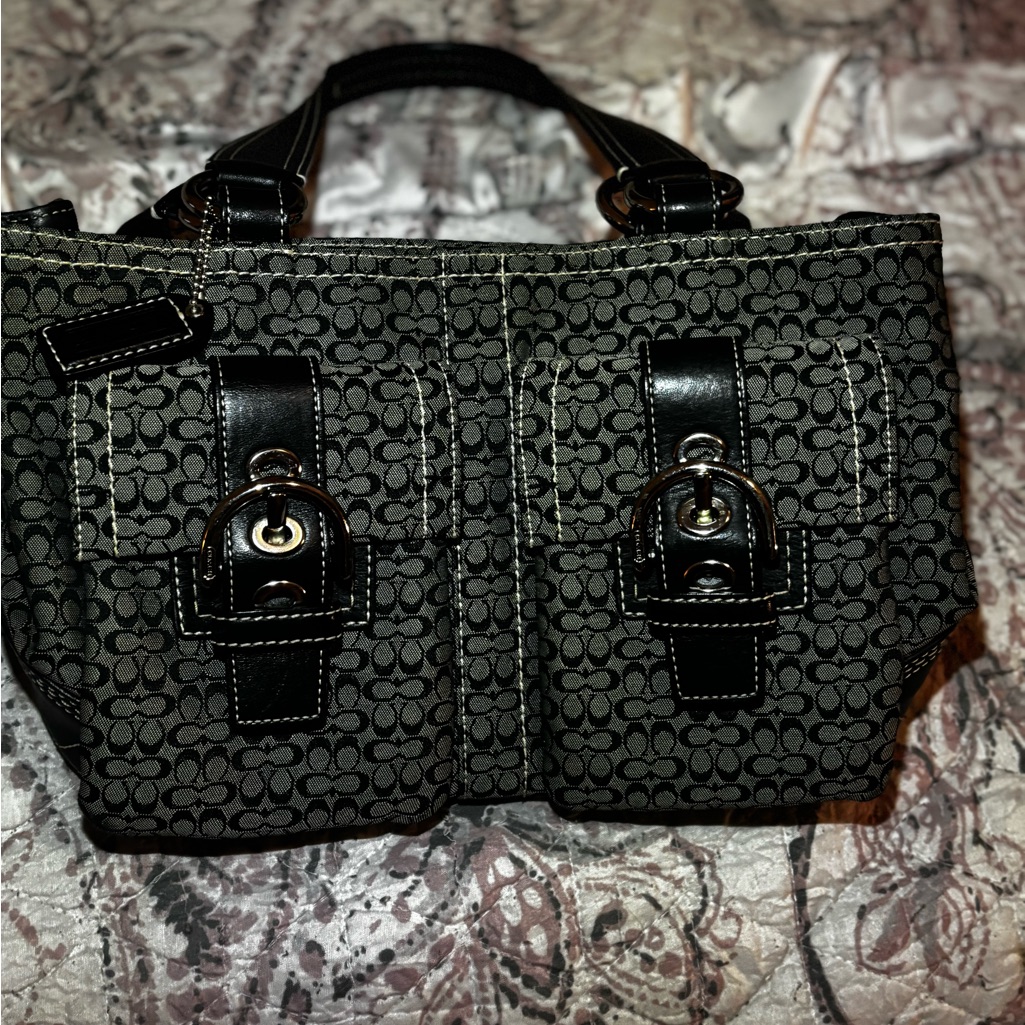 Black And Gray Designer Tote Bag